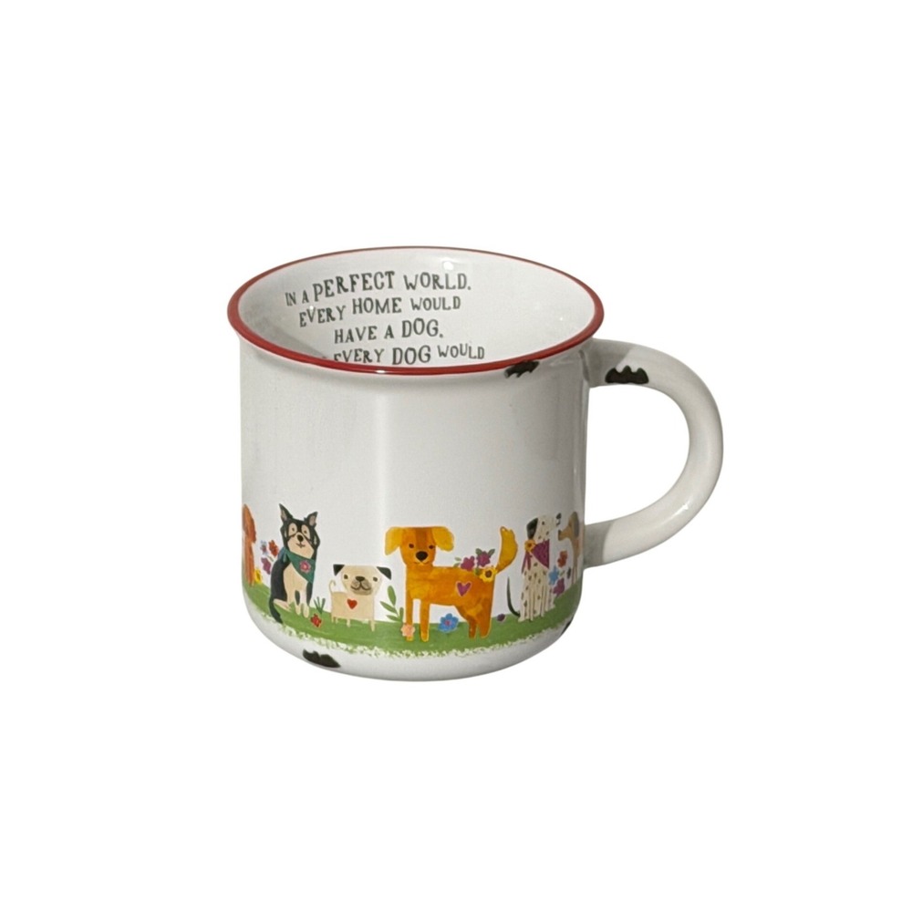 Natural Life Coffee Mug White Dog Lover Perfect World Ceramic Cup 16oz